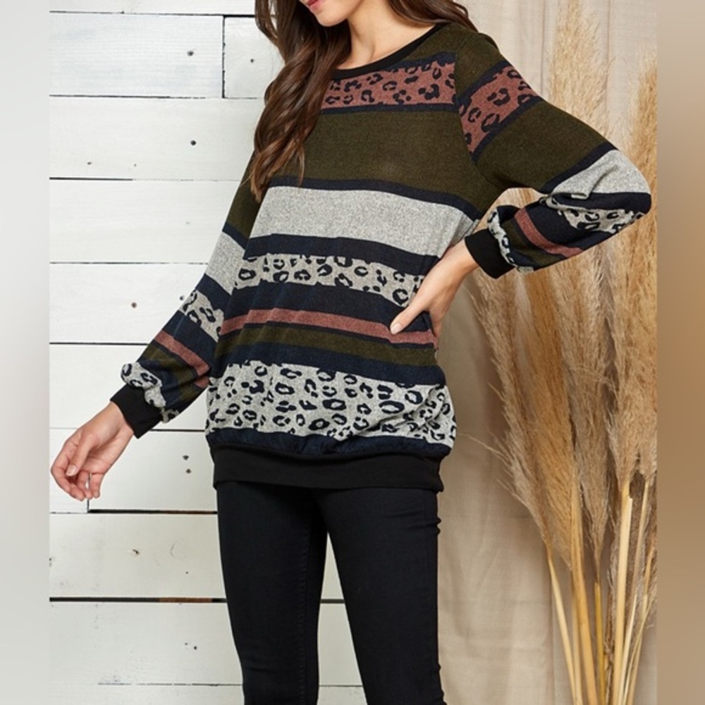 NWT Leopard Print Sweater - LARGE